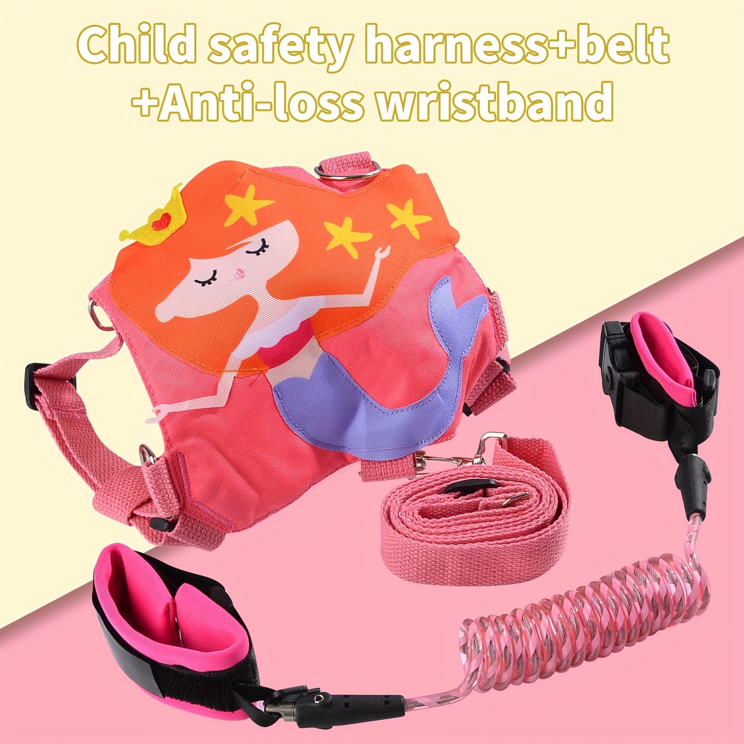 Child Safety Backpack With Anti Damage Wristband And Safety Belt