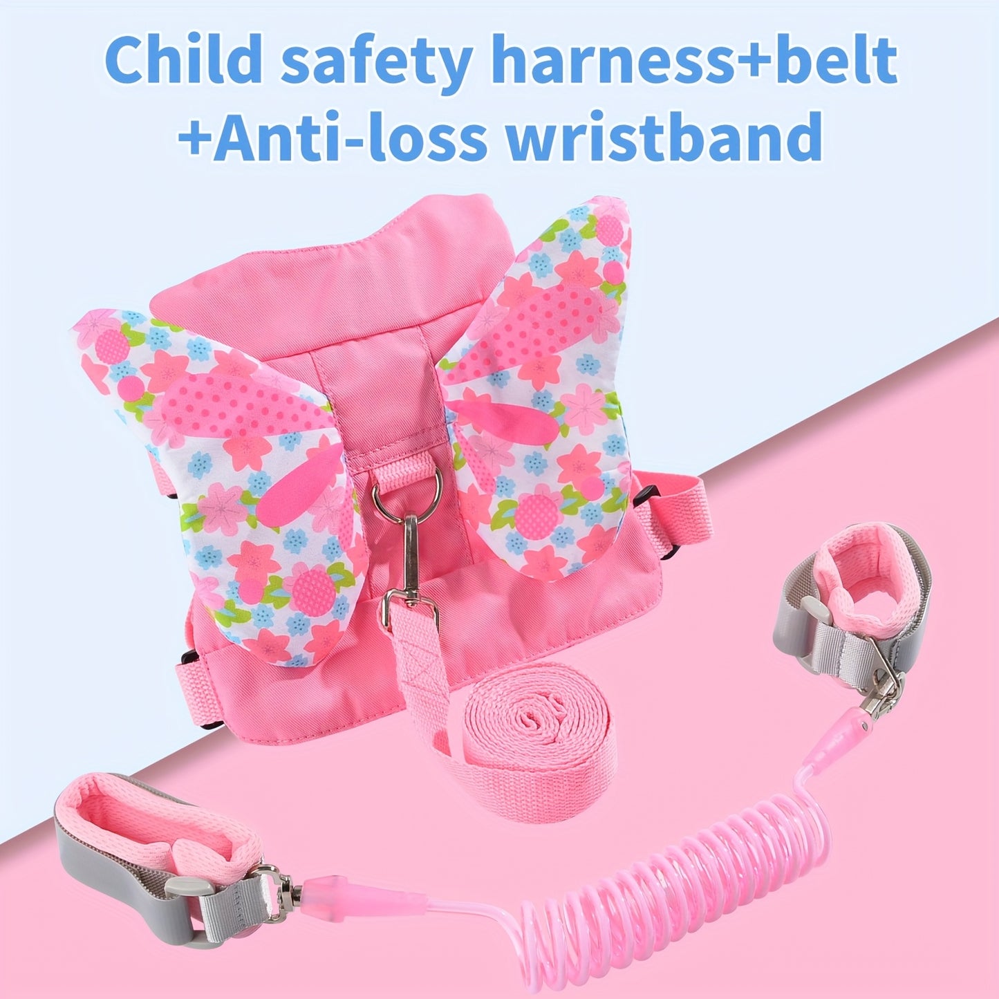 Child Safety Backpack With Anti Damage Wristband And Safety Belt
