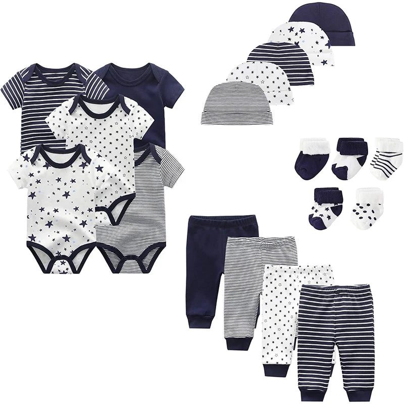 Unisex Baby Bodysuit Set with Accessories for Newborns
