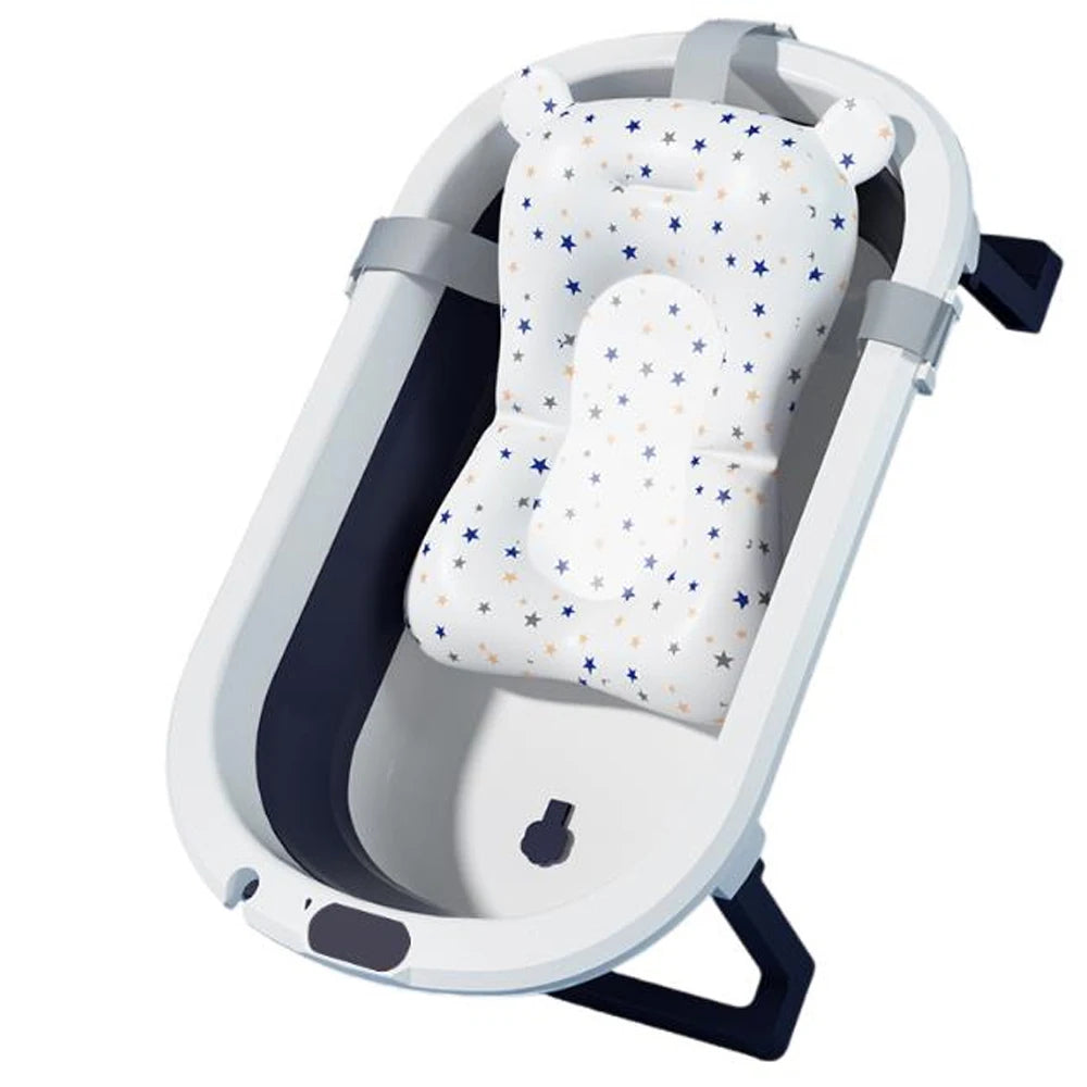 Foldable Portable Baby Bathtub with Newborn Cushion and Anti-Skid Pad