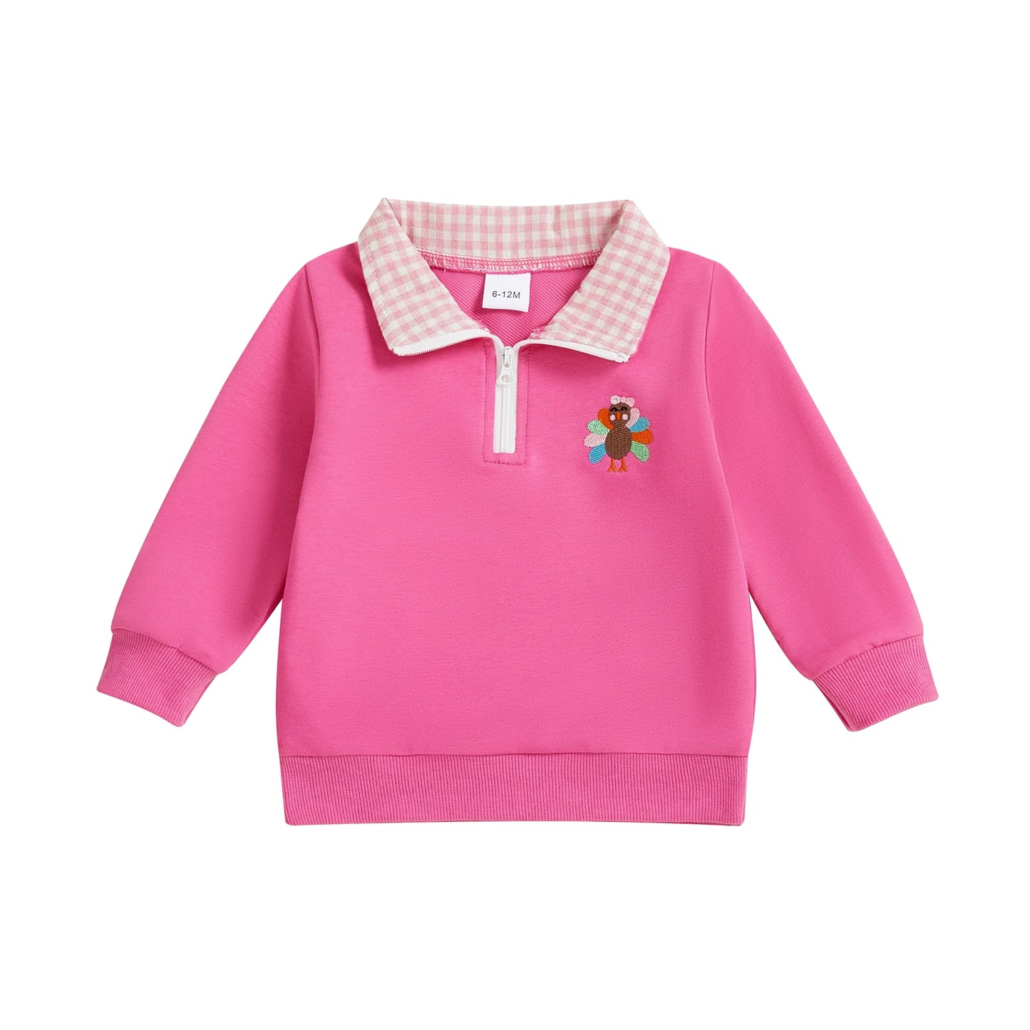 Thanksgiving Turkey Embroidered Cozy Toddler Sweatshirt Pullover
