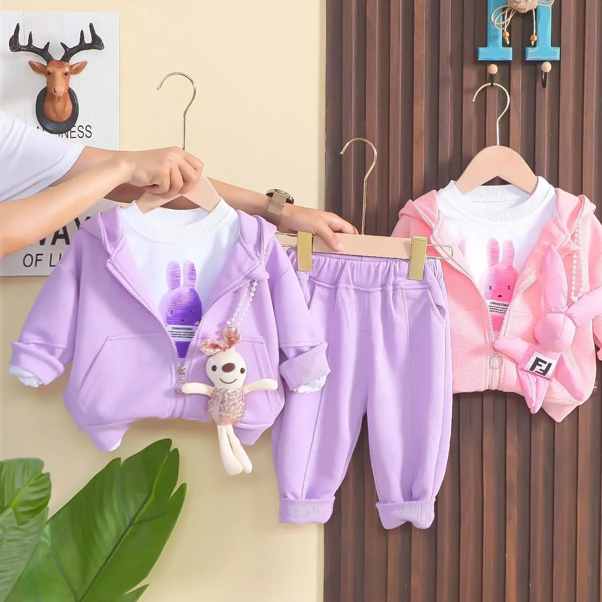 Cute Cartoon Girls Baby Clothing Set for Kids 3 Piece Outfit