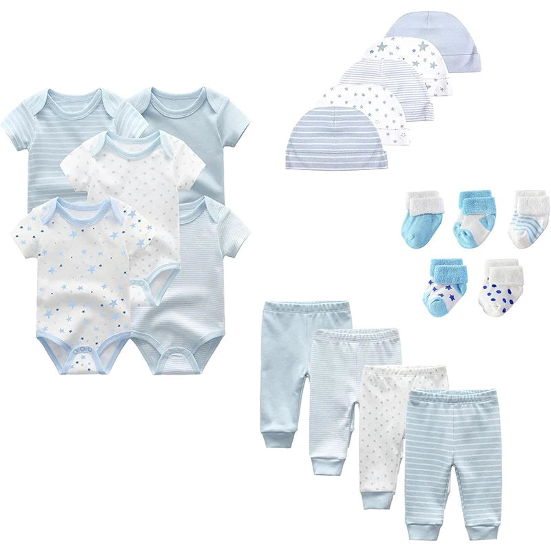 Unisex Baby Bodysuit Set with Accessories for Newborns
