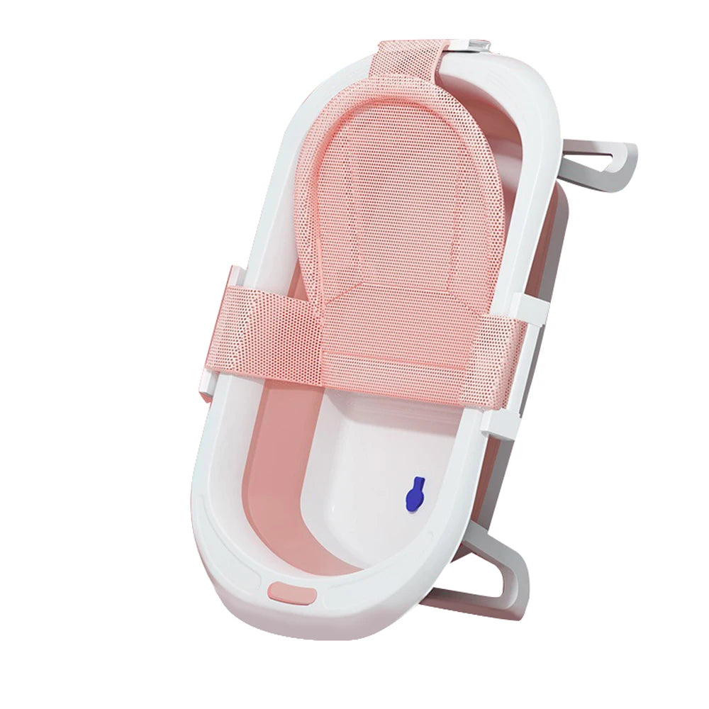 Foldable Portable Baby Bathtub with Newborn Cushion and Anti-Skid Pad