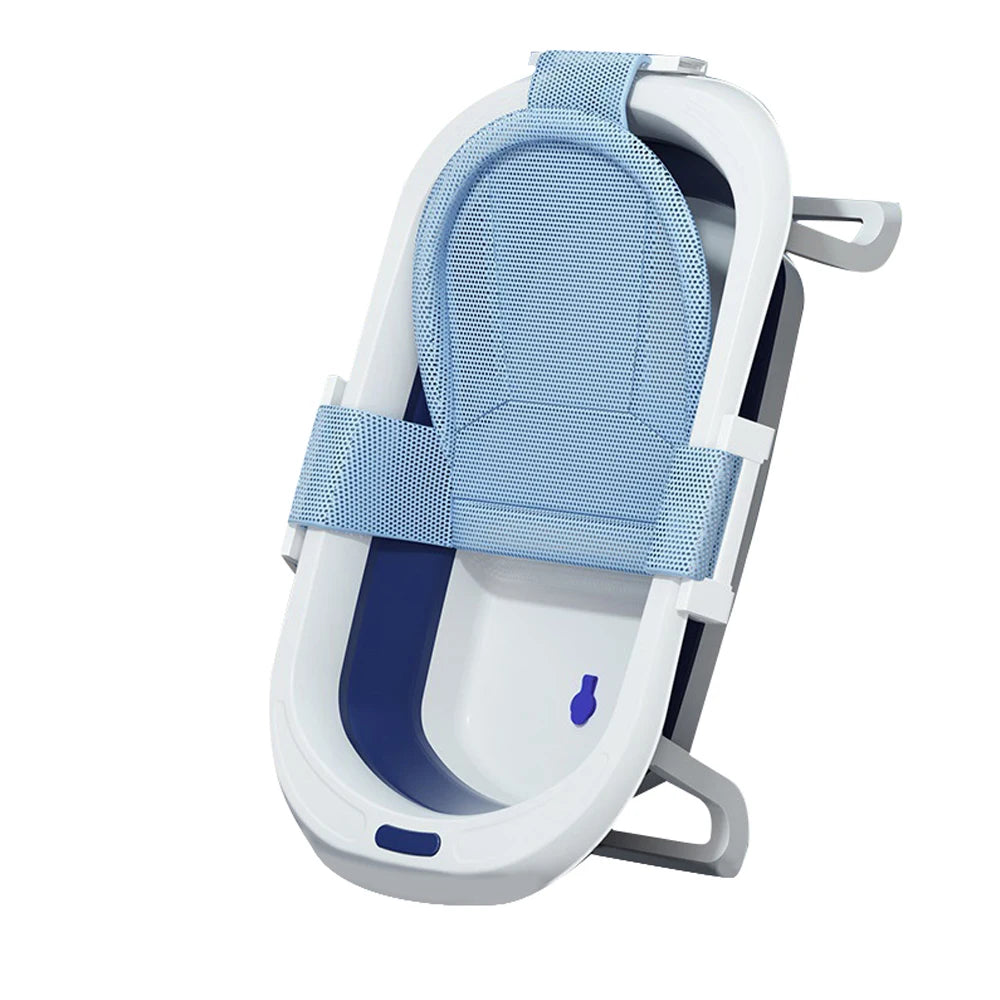 Foldable Portable Baby Bathtub with Newborn Cushion and Anti-Skid Pad