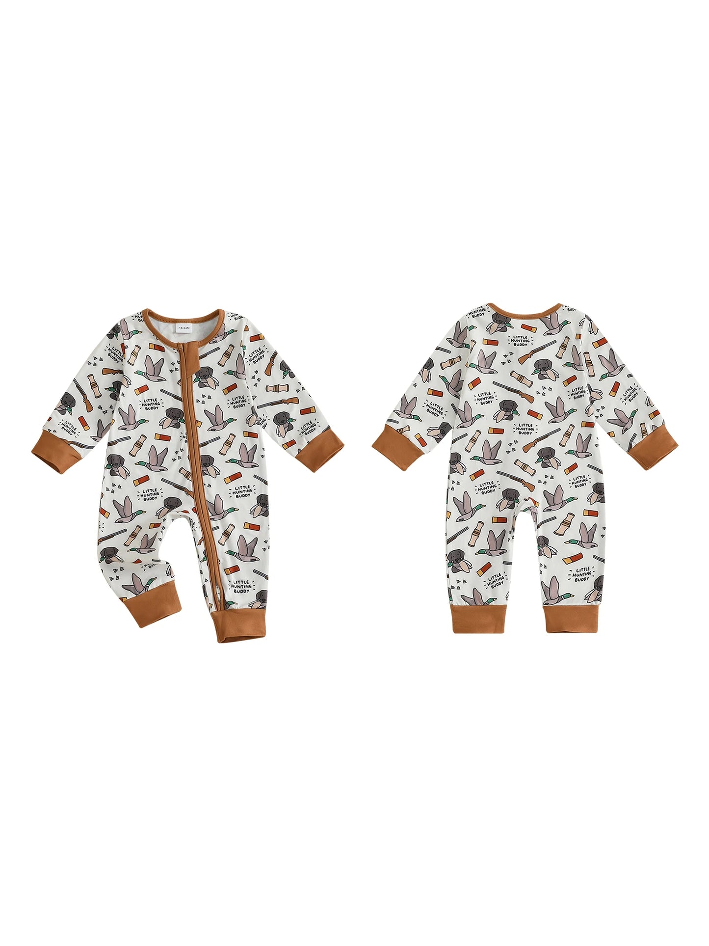 Infant Boys Fall Fashion Romper With Elk Print Design
