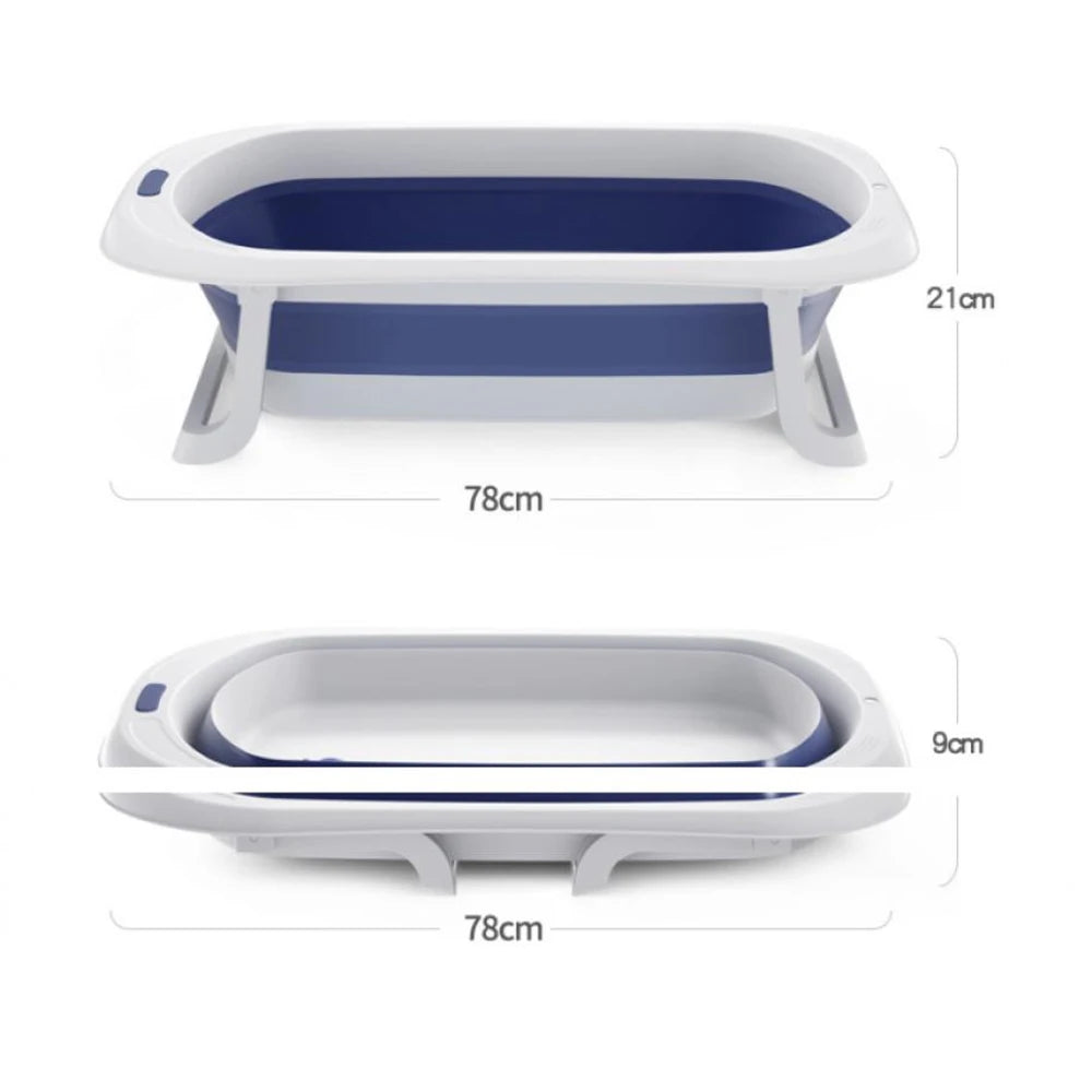 Foldable Portable Baby Bathtub with Newborn Cushion and Anti-Skid Pad