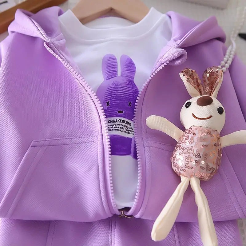 Cute Cartoon Girls Baby Clothing Set for Kids 3 Piece Outfit