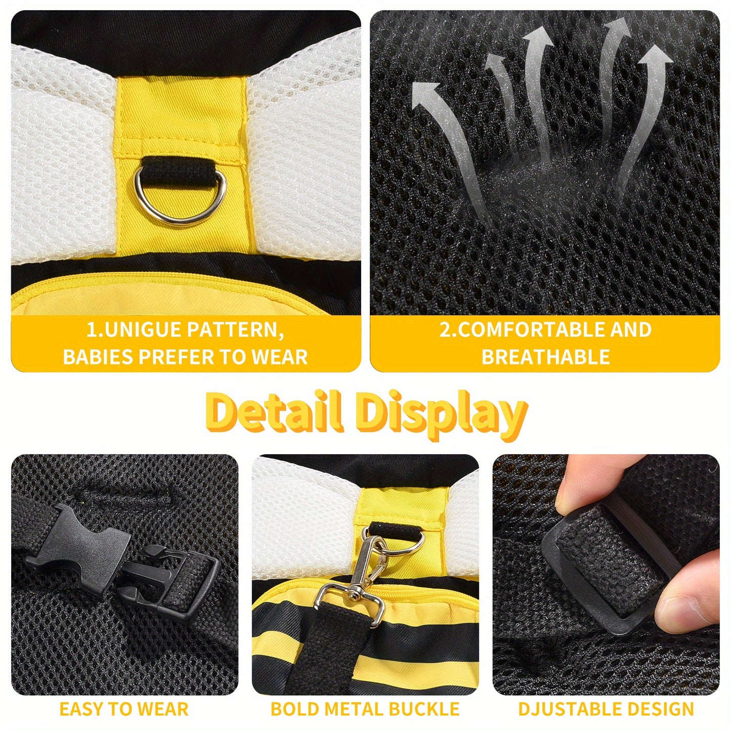 Child Safety Backpack With Anti Damage Wristband And Safety Belt