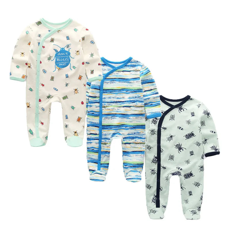Cute Baby Girl 3 Piece Cotton Romper Set for All Seasons