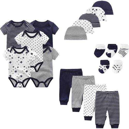 Unisex Baby Bodysuit Set with Accessories for Newborns
