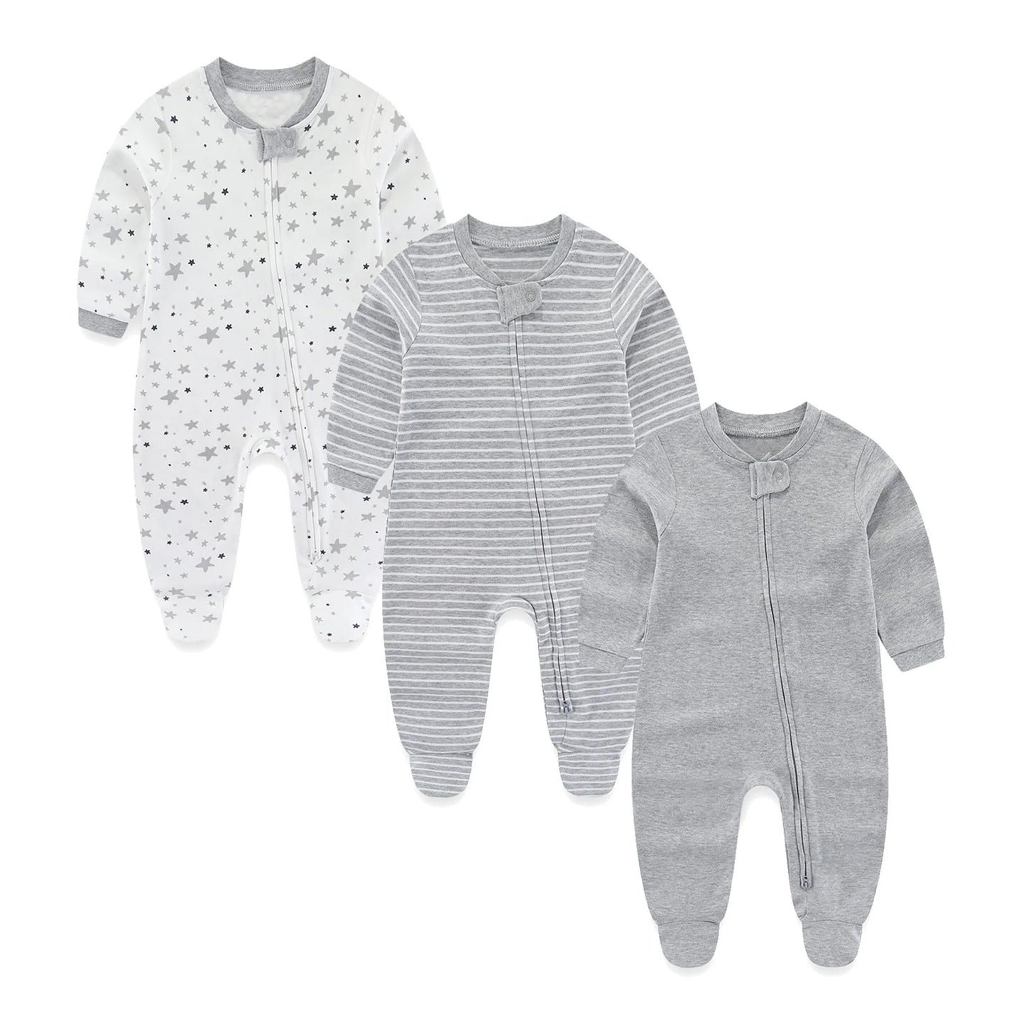 Cotton Zipper Rompers for Newborn Baby Boy and Girl