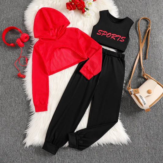 Trendy Girls 3 Piece Fashion Set for Spring and Autumn