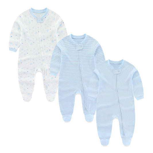 Cotton Zipper Rompers for Newborn Baby Boy and Girl