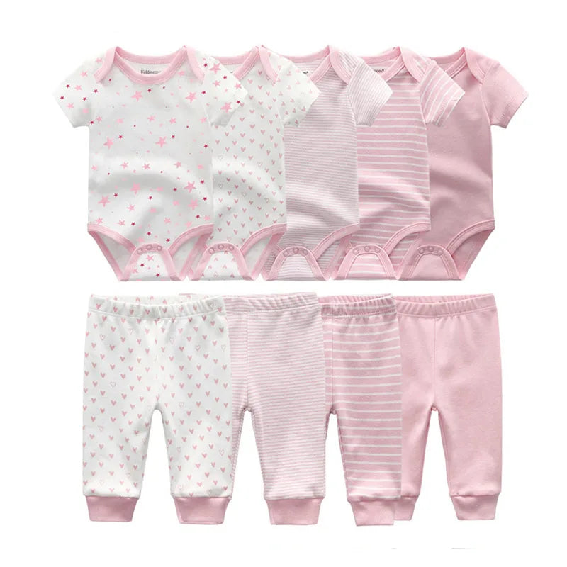 Unisex Newborn Cartoon Bodysuit and Pants Clothing Set