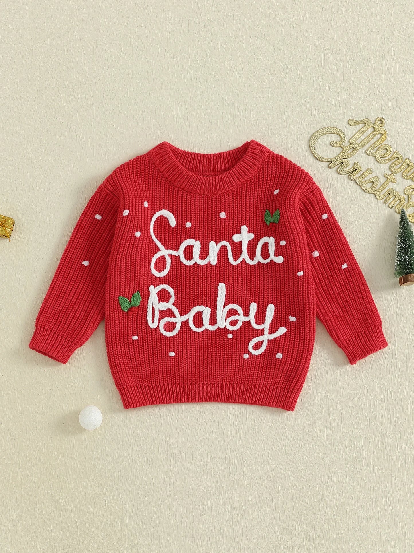 Cute Toddler Reindeer Knit Sweater for Christmas Fun
