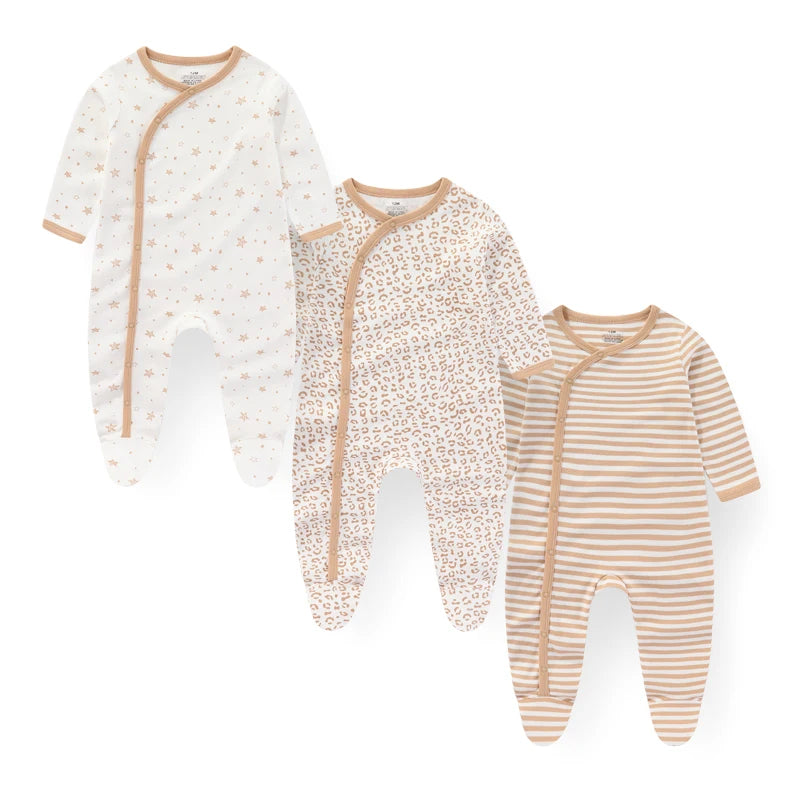 Cute Baby Girl 3 Piece Cotton Romper Set for All Seasons