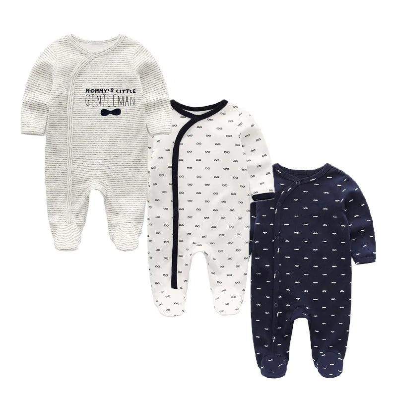 Cute Baby Girl 3 Piece Cotton Romper Set for All Seasons
