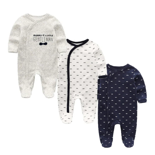 Cute Baby Girl 3 Piece Cotton Romper Set for All Seasons