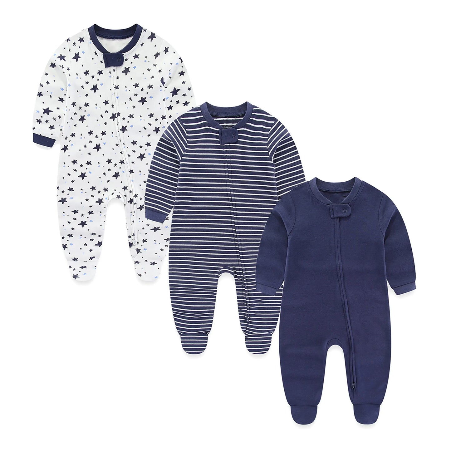 Cotton Zipper Rompers for Newborn Baby Boy and Girl