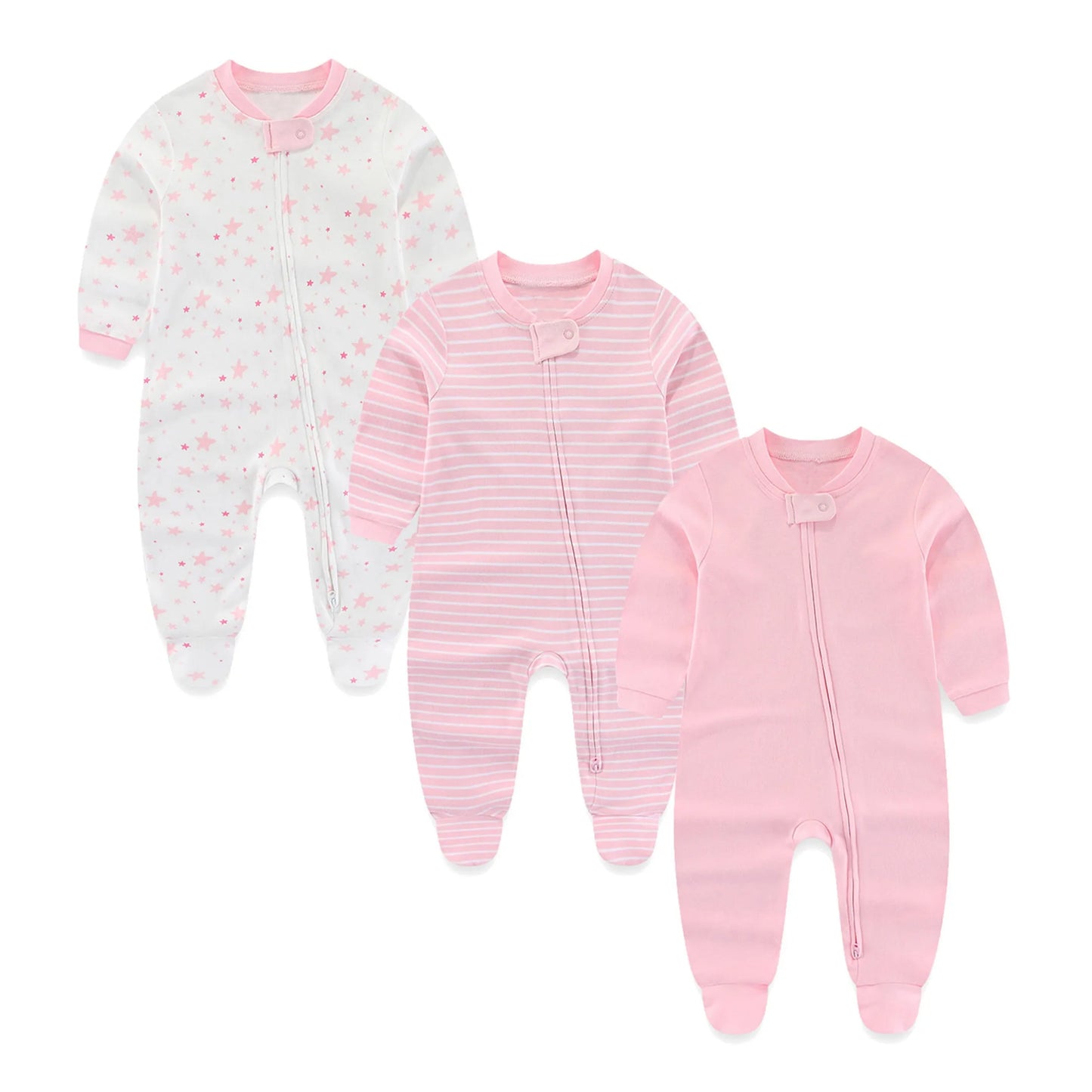 Cotton Zipper Rompers for Newborn Baby Boy and Girl