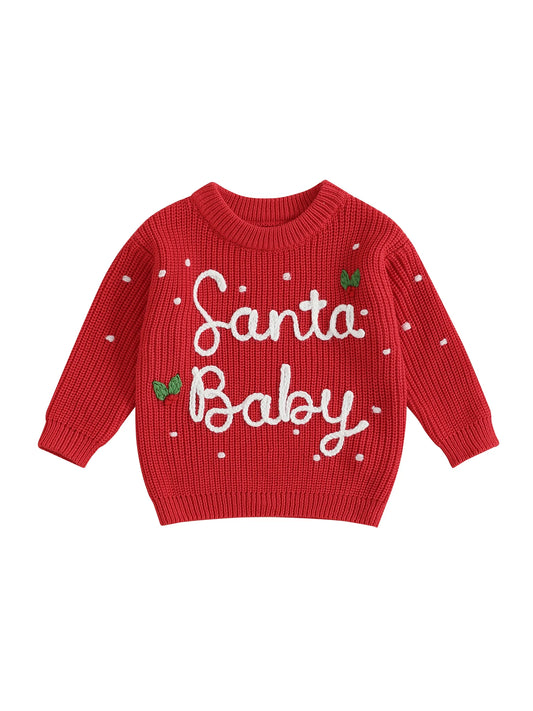 Cute Toddler Reindeer Knit Sweater for Christmas Fun