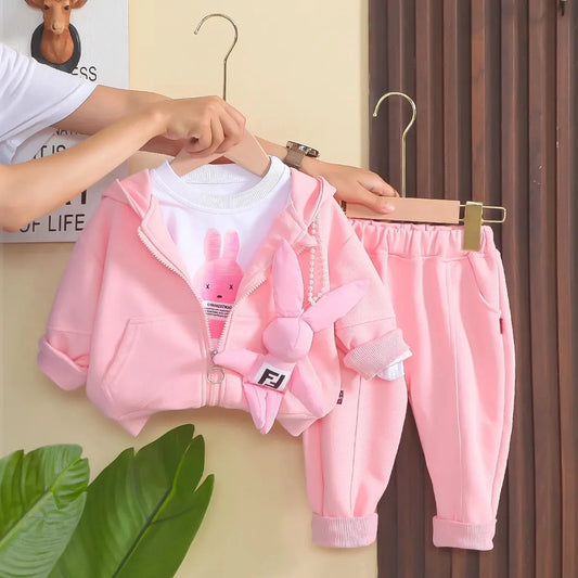 Cute Cartoon Girls Baby Clothing Set for Kids 3 Piece Outfit